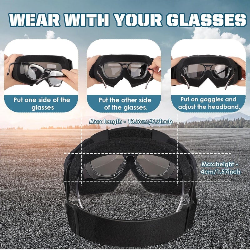 OXG Store Dirt Bike ATV Motorcycle Goggles, Motorcycle Glasses for Men Motocross Riding Protective Eyewear Ski Goggles - Image 4